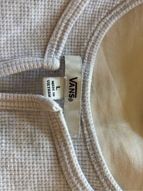 Vans Cream Waffle-Knit Crew Neck Top